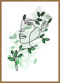 Leaves Hair Line Art Print