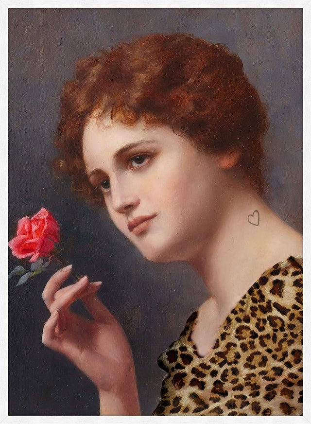 Leopard Print Lady Painting Print