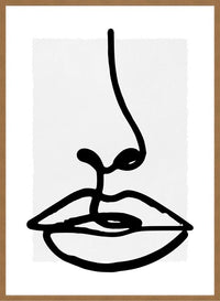Lips Drawing Black And White Print
