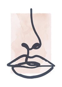 Lips Drawing Watercolour Style Print