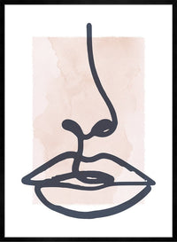 Lips Drawing Watercolour Style Print