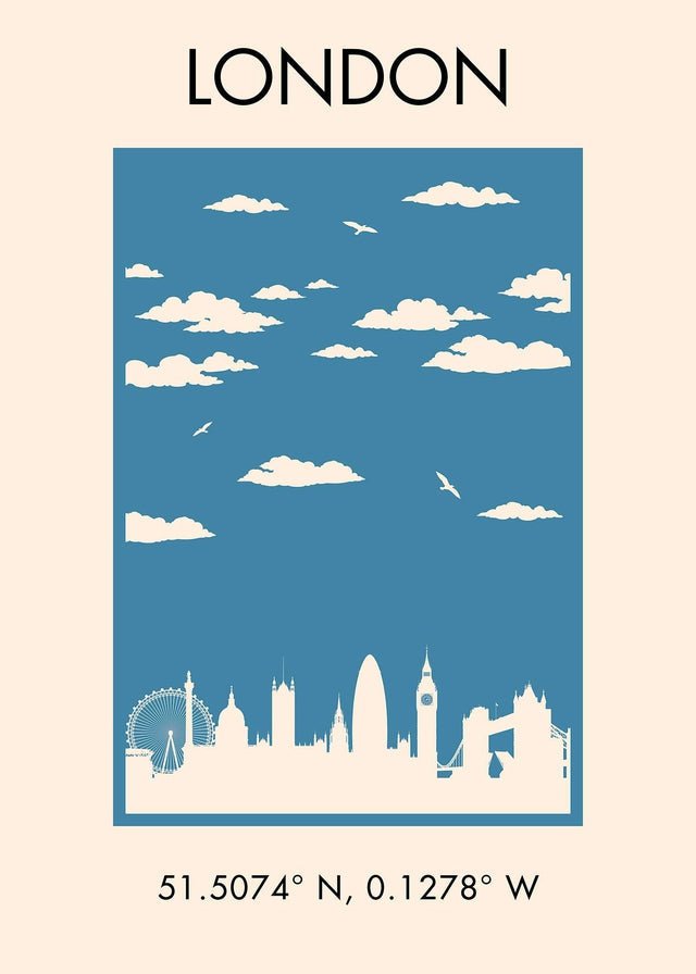 London Tourist Style Poster Print