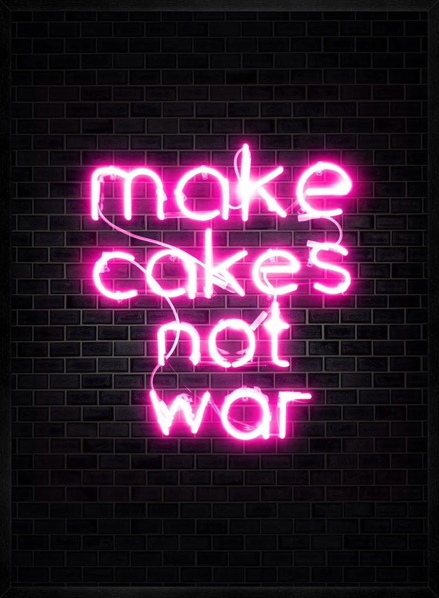 Make Cakes Pink Neon Print