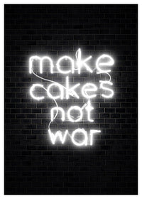 Make Cakes White Neon Print