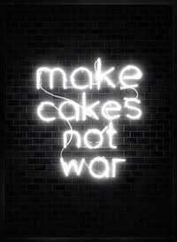 Make Cakes White Neon Print