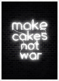 Make Cakes White Neon Print