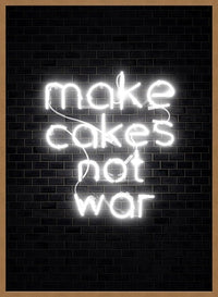 Make Cakes White Neon Print