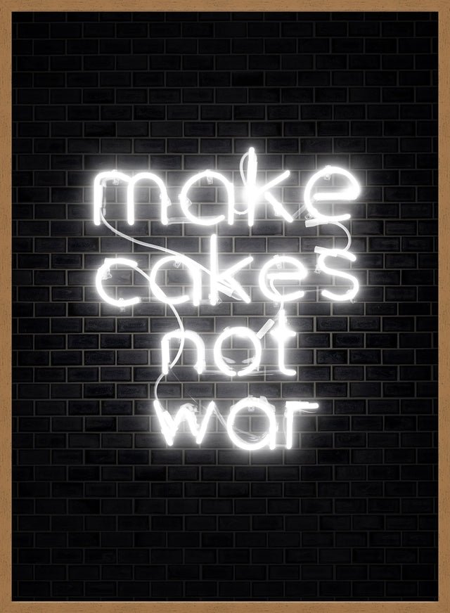 Make Cakes White Neon Print