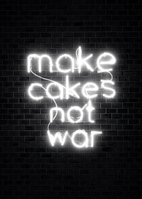 Make Cakes White Neon Print