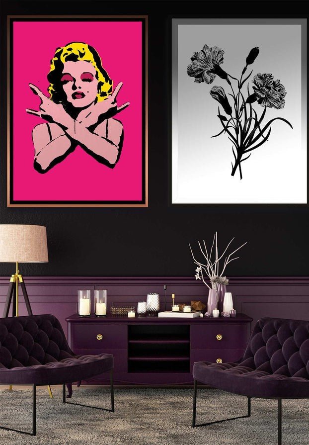 Marilyn Monroe Rock N Roll Stencil Art Graffiti Print
