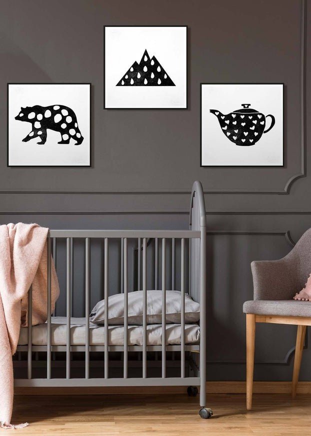 Mountain Silhouette Raindrops Print
