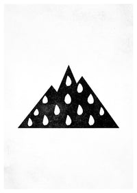 Mountain Silhouette Raindrops Print
