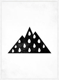 Mountain Silhouette Raindrops Print