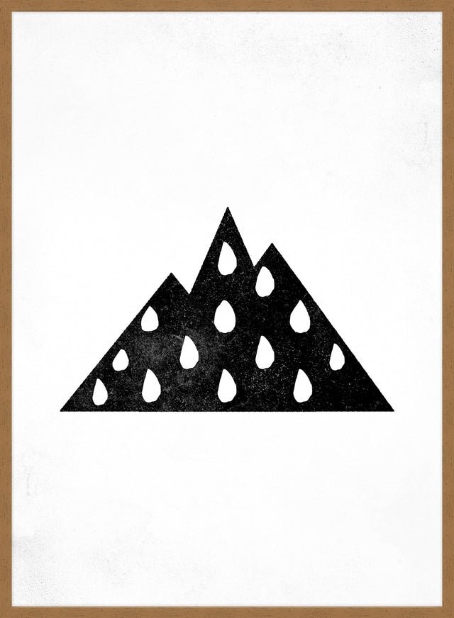 Mountain Silhouette Raindrops Print