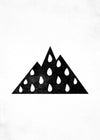 Mountain Silhouette Raindrops Print