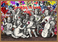 Naughty Cherubs Graffit Art Print