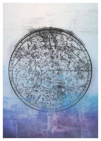 Nautical Map Blue Blend Print