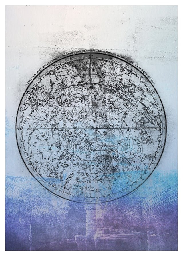 Nautical Map Blue Blend Print