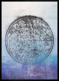 Nautical Map Blue Blend Print
