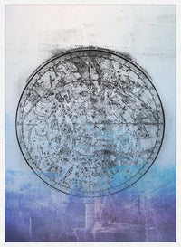 Nautical Map Blue Blend Print