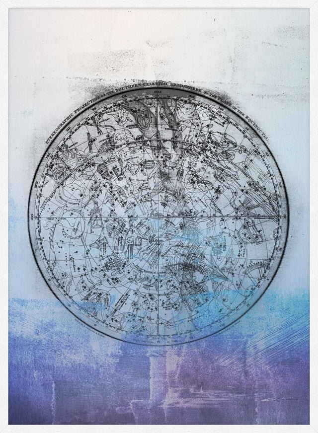 Nautical Map Blue Blend Print