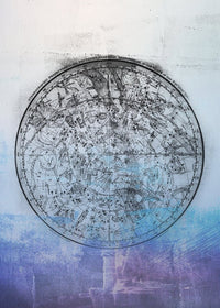 Nautical Map Blue Blend Print