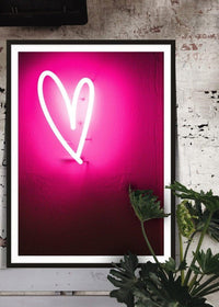 Neon Heart Scrawl Print