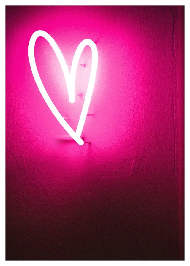 Neon Heart Scrawl Print