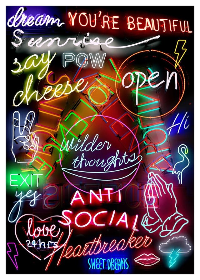 Neon Sign Mashup Print