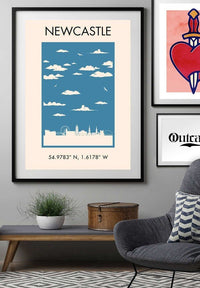 Newcastle Tourist Style Print