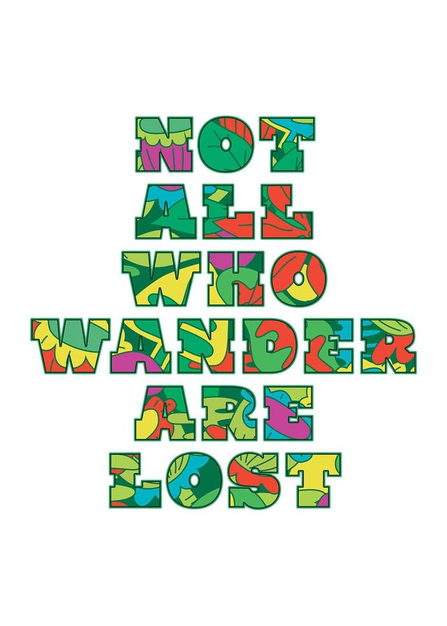 Not All Who Wander Pattern Slogan Print