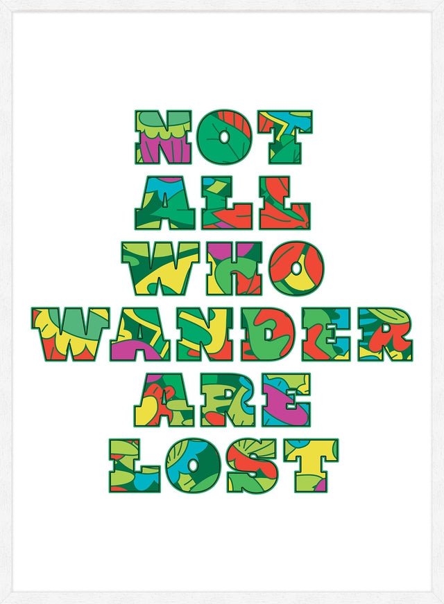 Not All Who Wander Pattern Slogan Print