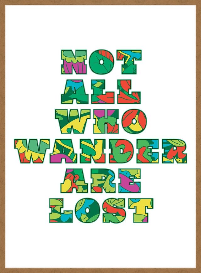 Not All Who Wander Pattern Slogan Print