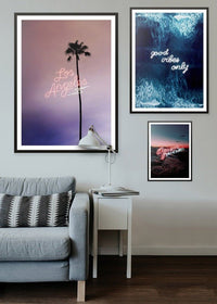 Open 24 Hours Ocean Neon Print