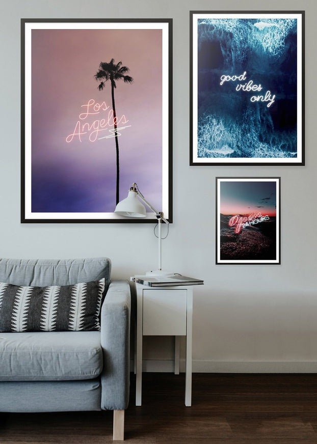 Open 24 Hours Ocean Neon Print
