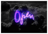 Open Clouds Purple Neon Print