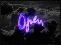 Open Clouds Purple Neon Print