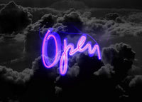 Open Clouds Purple Neon Print
