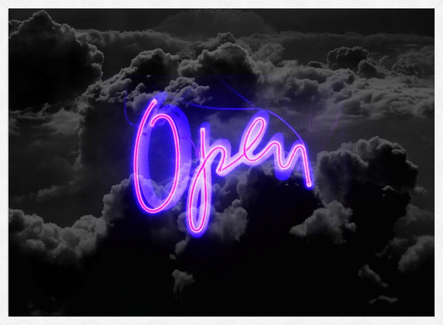 Open Clouds Purple Neon Print