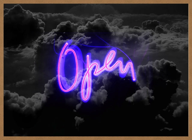 Open Clouds Purple Neon Print