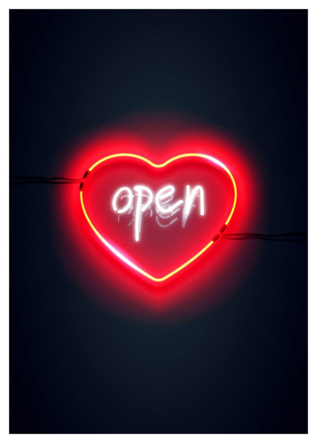 Open Heart Neon Print