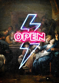 Open Tavern Neon Sign Style Print