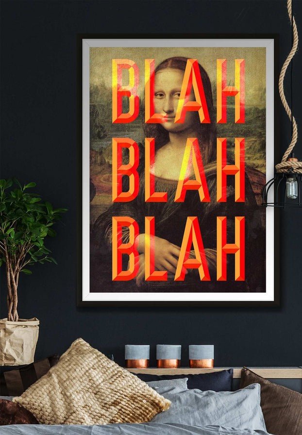 Orange Moaning Mona Blah Blah Blah Print