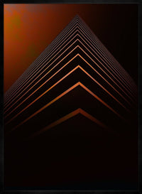 Orange Pyramid Geometric Print