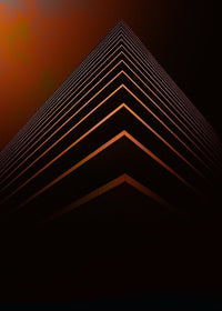 Orange Pyramid Geometric Print
