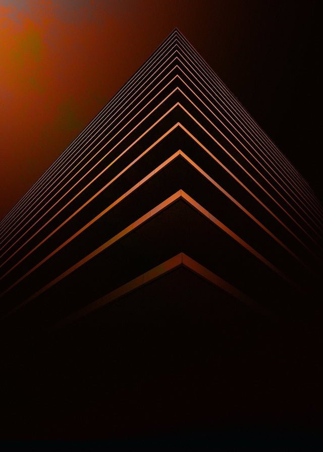 Orange Pyramid Geometric Print