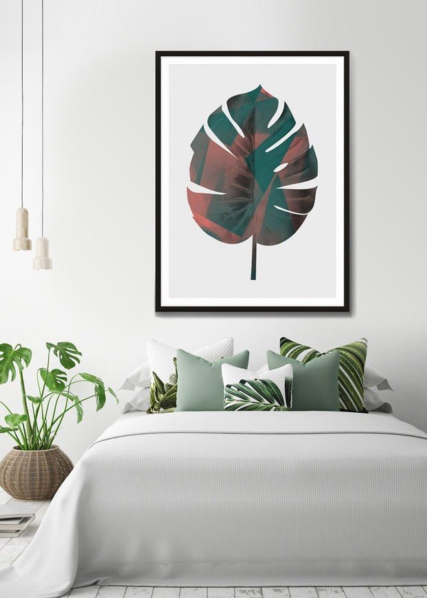 Oversized Tropical Leaf 1 White Print