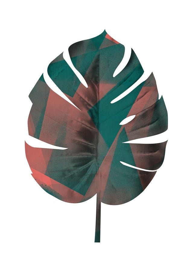 Oversized Tropical Leaf 1 White Print