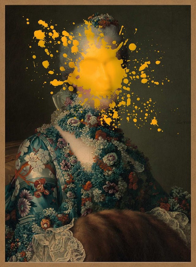 Paint Splat Altered Art Portrait Print