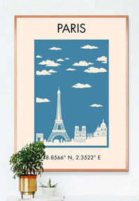 Paris Tourist Style Poster Print